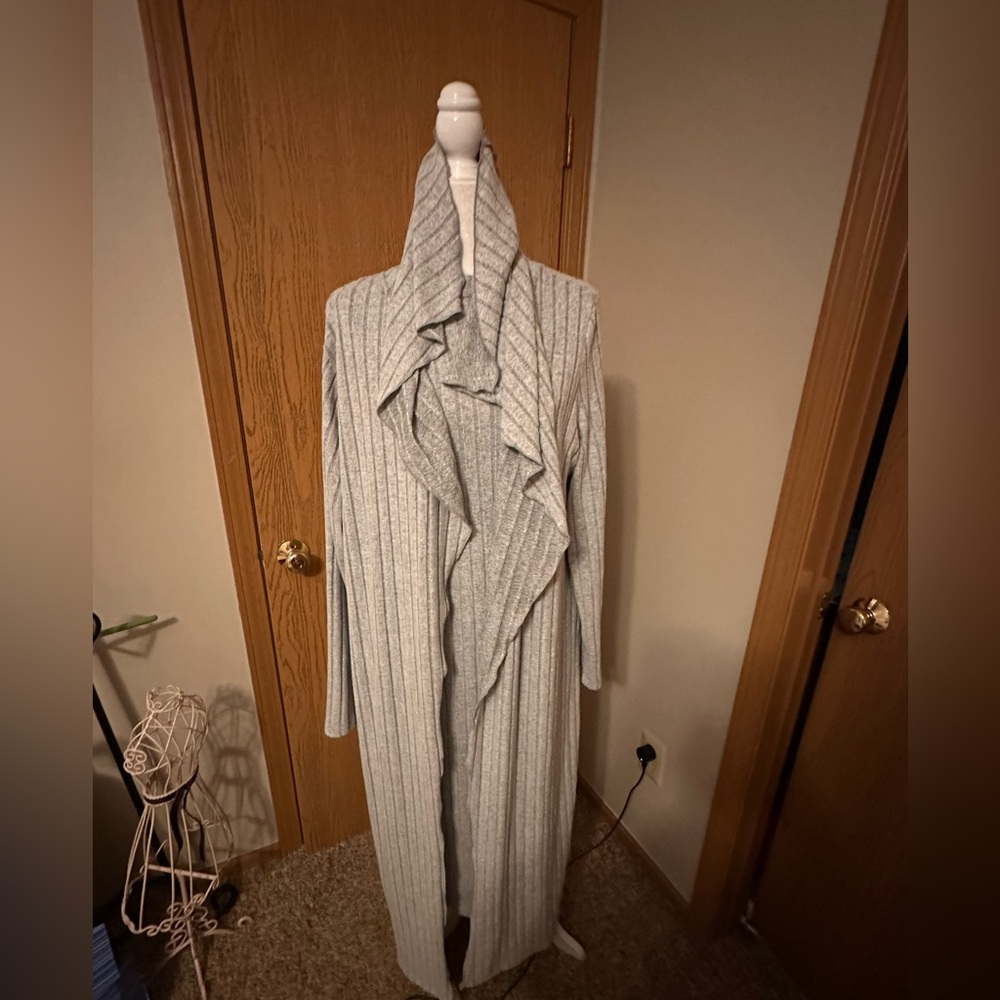 Gray Long Cardigan and Sleeveless Dress Set- 2XL-NWT